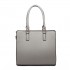 LT1650 - Miss Lulu Textured Leather Look Square Pocket Shoulder Handbag Grey LT1650 - Miss Lulu Textured Leather Look Square Pocket Shoulder Handbag Grey